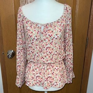 Blue Rain Flowered Blouse